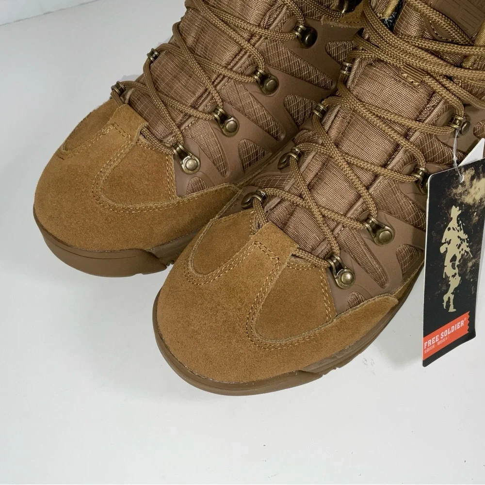 NIB Men’s Free Soldier ACC0022‎ Tactical 6” Waterproof Boots Coyote Brown 11.5